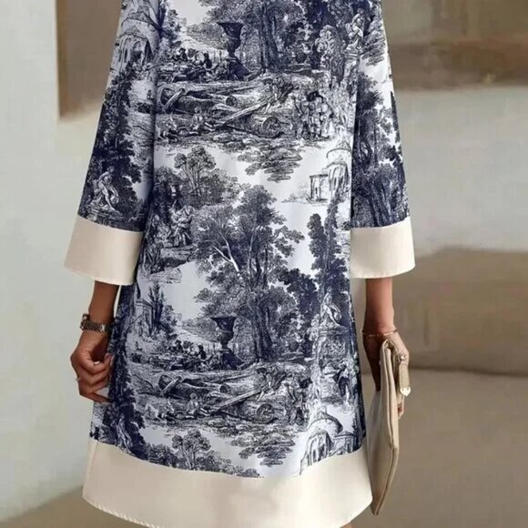 Forest Settlement Half Button Up Straight Fit Collared Dress - Picture 3 of 3